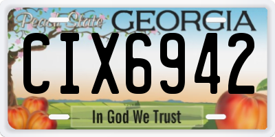 GA license plate CIX6942