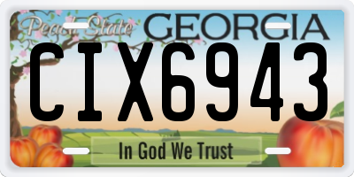 GA license plate CIX6943