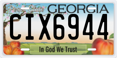 GA license plate CIX6944