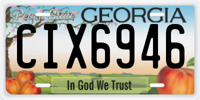 GA license plate CIX6946