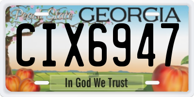 GA license plate CIX6947