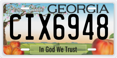 GA license plate CIX6948