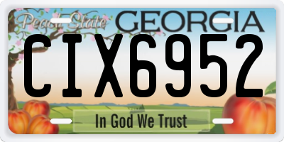 GA license plate CIX6952