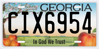 GA license plate CIX6954