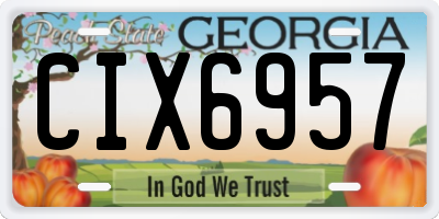 GA license plate CIX6957