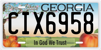 GA license plate CIX6958