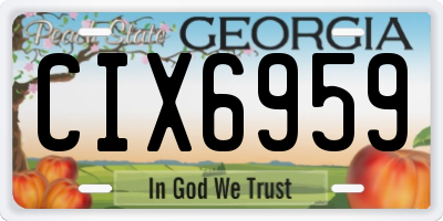 GA license plate CIX6959