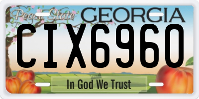 GA license plate CIX6960