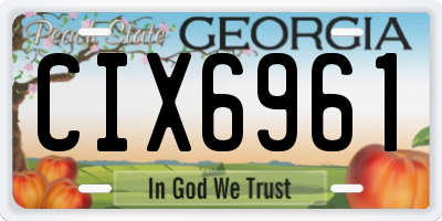 GA license plate CIX6961