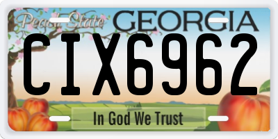 GA license plate CIX6962
