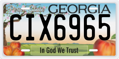 GA license plate CIX6965