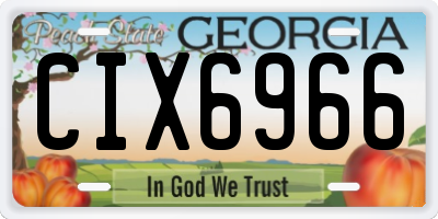 GA license plate CIX6966