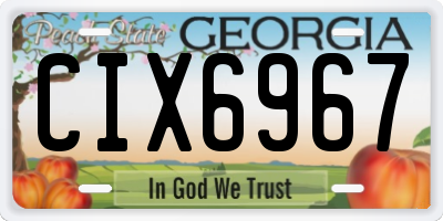 GA license plate CIX6967