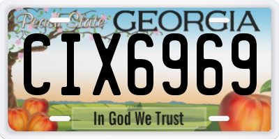 GA license plate CIX6969