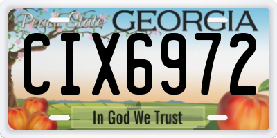 GA license plate CIX6972
