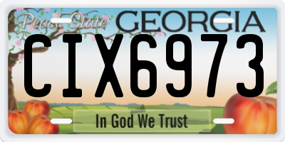 GA license plate CIX6973