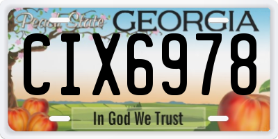 GA license plate CIX6978