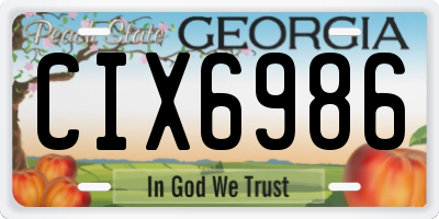 GA license plate CIX6986