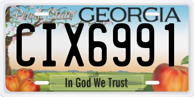 GA license plate CIX6991