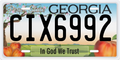 GA license plate CIX6992