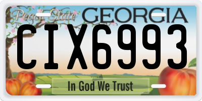 GA license plate CIX6993