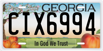GA license plate CIX6994