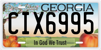 GA license plate CIX6995