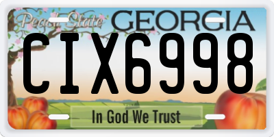 GA license plate CIX6998