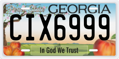 GA license plate CIX6999