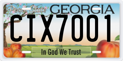 GA license plate CIX7001