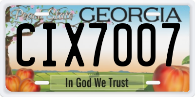 GA license plate CIX7007