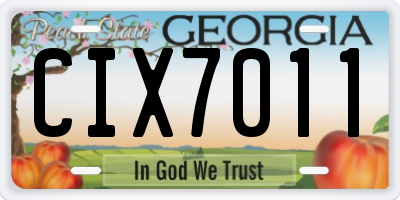 GA license plate CIX7011