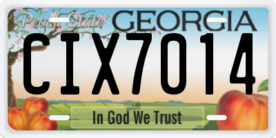 GA license plate CIX7014