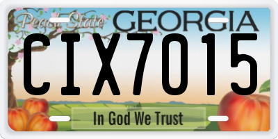 GA license plate CIX7015