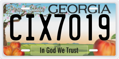 GA license plate CIX7019