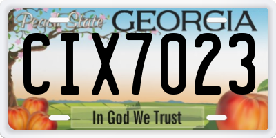 GA license plate CIX7023