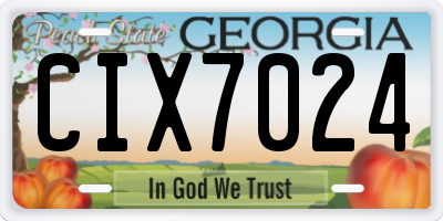 GA license plate CIX7024