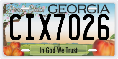 GA license plate CIX7026