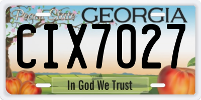 GA license plate CIX7027