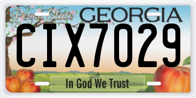 GA license plate CIX7029