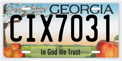 GA license plate CIX7031