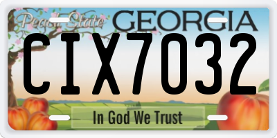 GA license plate CIX7032
