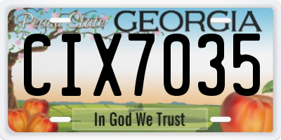 GA license plate CIX7035