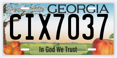 GA license plate CIX7037