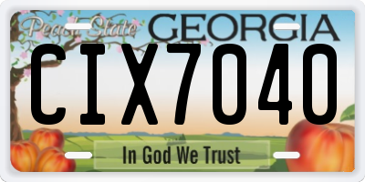 GA license plate CIX7040