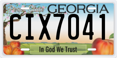 GA license plate CIX7041