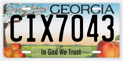 GA license plate CIX7043
