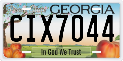 GA license plate CIX7044
