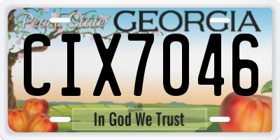 GA license plate CIX7046