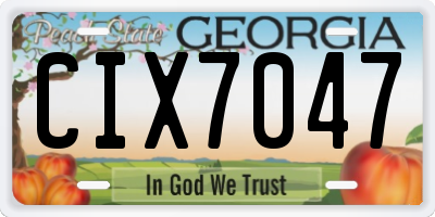 GA license plate CIX7047
